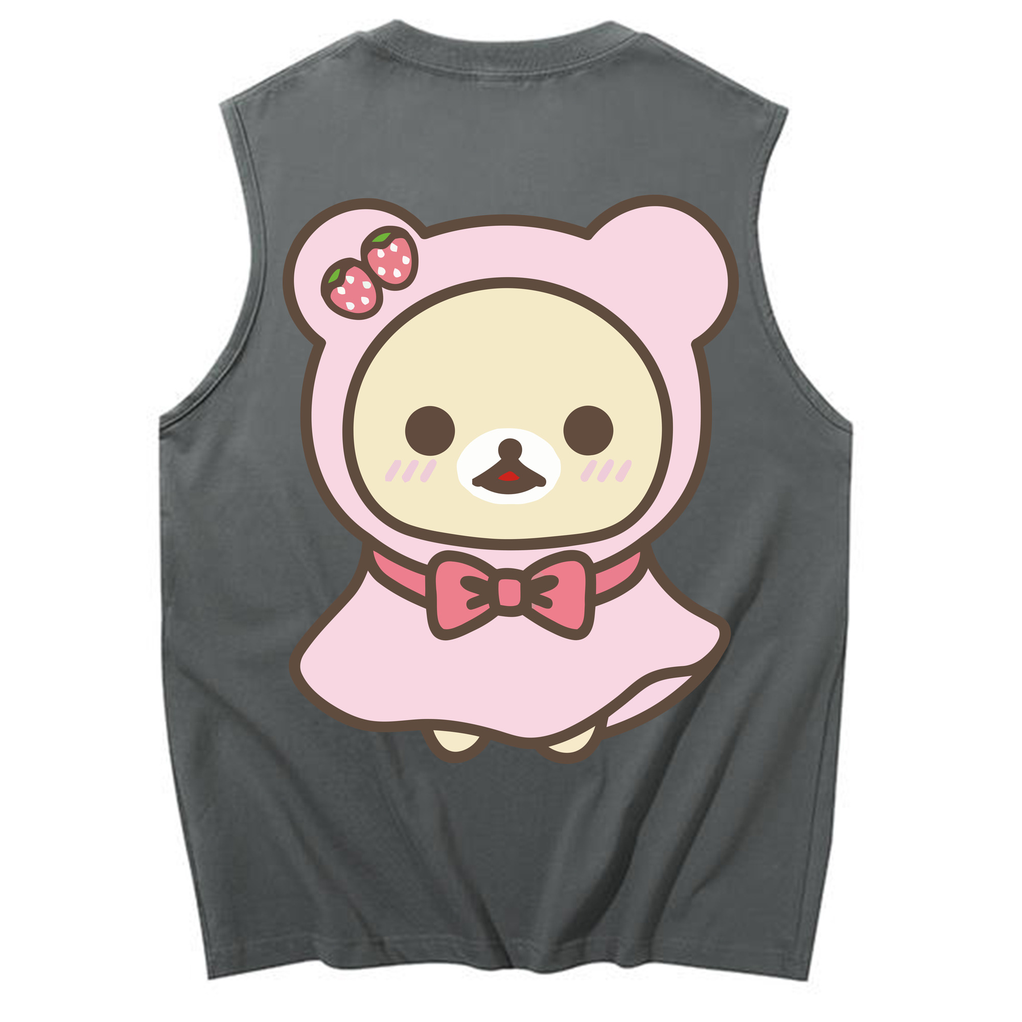 （画像用） リラックマ リラックマ キイロイトリ Rilakkuma Korilakkuma Kiiroitori コットン100％タンクトップ（背面プリント）